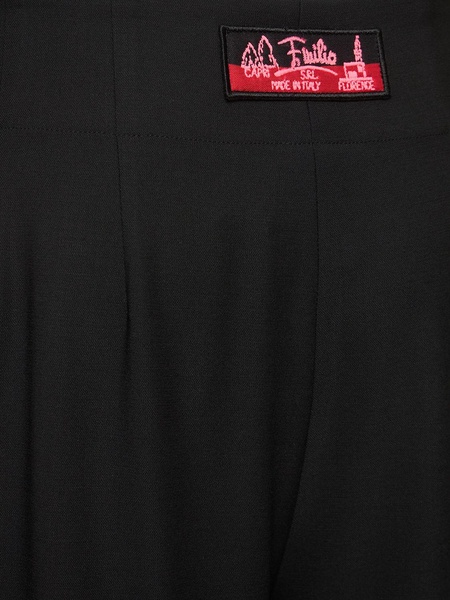 Twill wide pants w/ logo