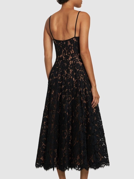 Flared lace midi dress