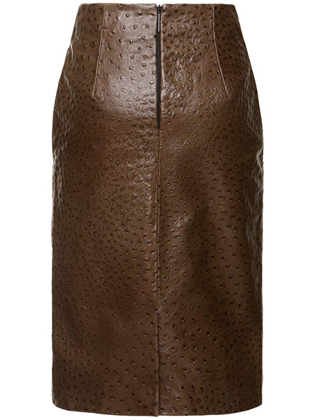 Este leather pencil midi skirt