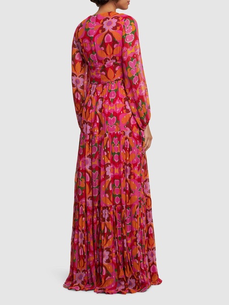 Freya printed chiffon long dress