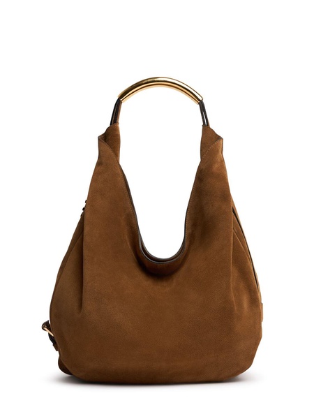 Chambred suede tote bag