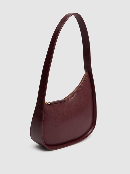 Half Moon shiny leather shoulder bag