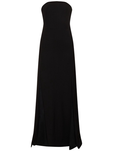 Angelique strapless crepe gown