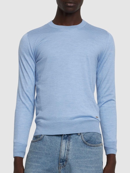 Cashmere & silk classic crewneck sweater