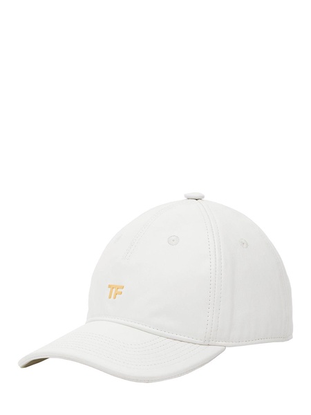 TF cotton canvas & leather baseball cap