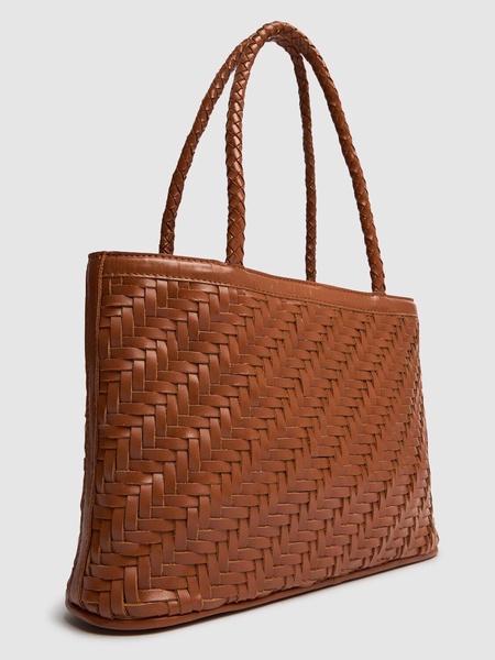 Ella handwoven leather shoulder bag