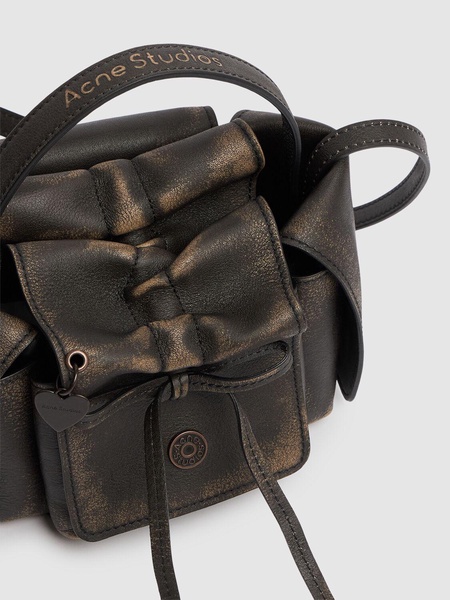 Micro Multipocket crinkled leather bag