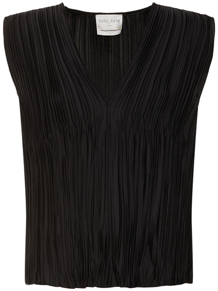 Plissé poly crepe sleeveless top