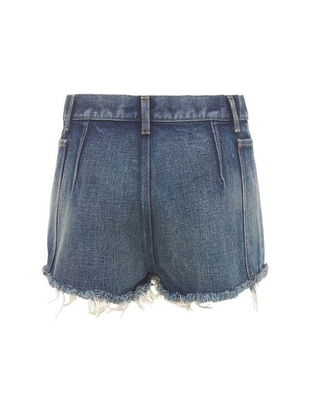 Cotton denim mini shorts