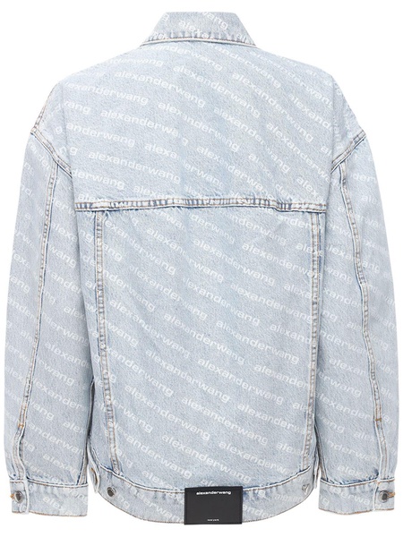 Logo printed cotton denim jacket