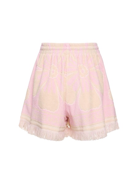 Pop cotton fringed shorts