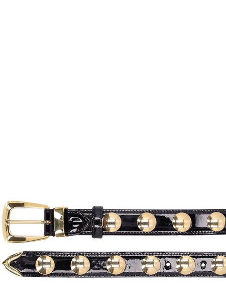 3cm Benny leather & studs belt