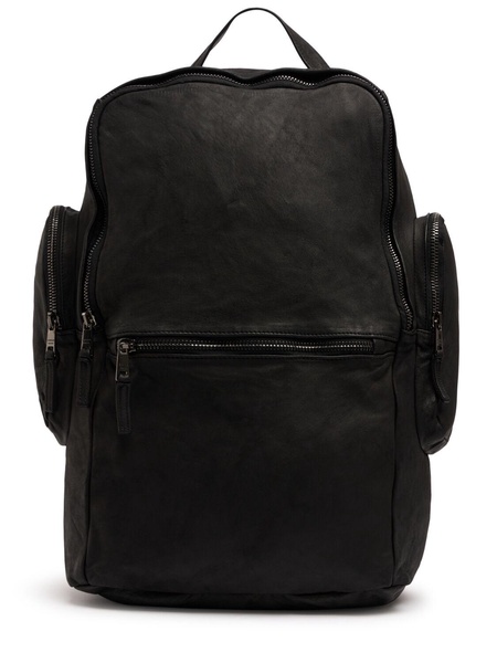 Brushed leather weekend backpack