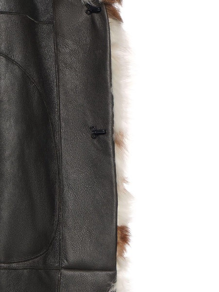 Regular fit spotted shearling coat