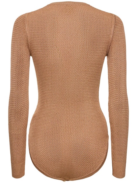 Long sleeve stretch viscose bodysuit