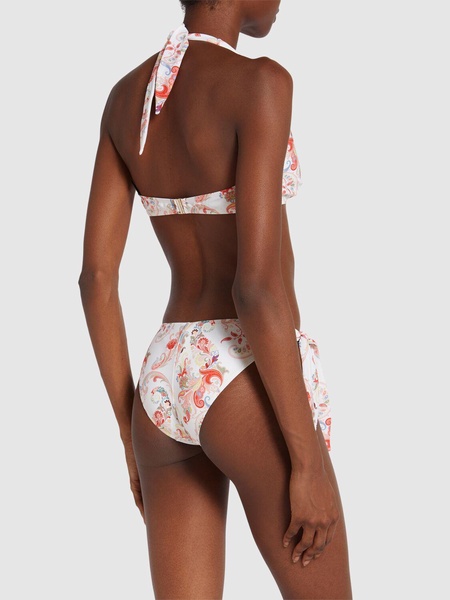 paisley-print halterneck bikini set