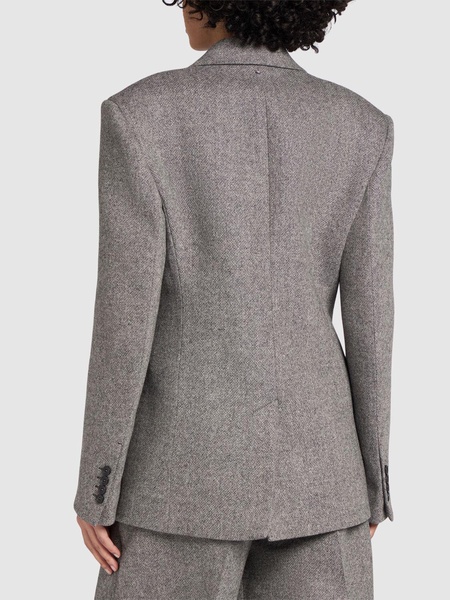 Gel single breast tweed blazer