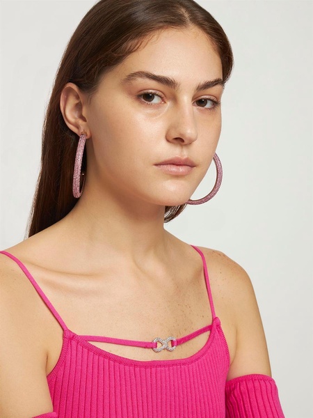 Favilla crystal mesh hoop earrings