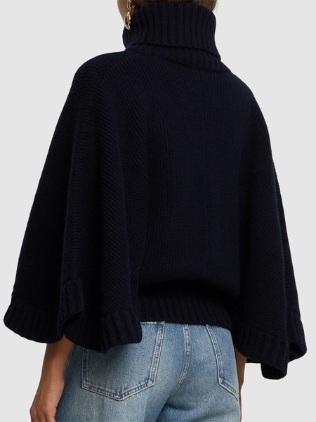 Oversize wool blend turtleneck sweater