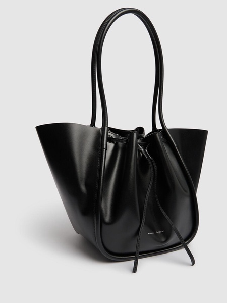 Large Ruched soft leather tote bag