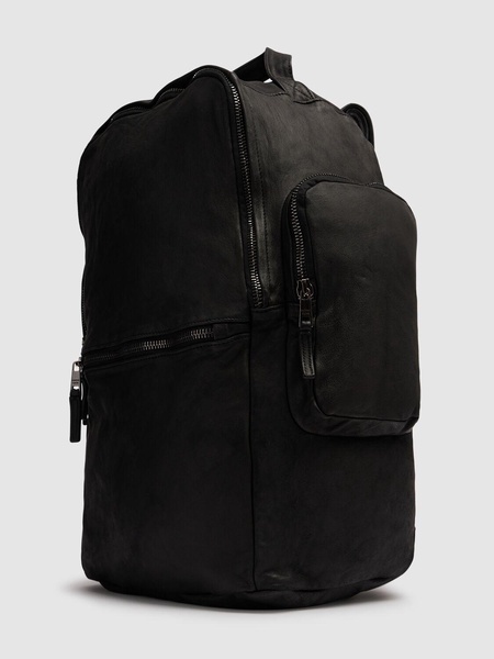 Brushed leather weekend backpack