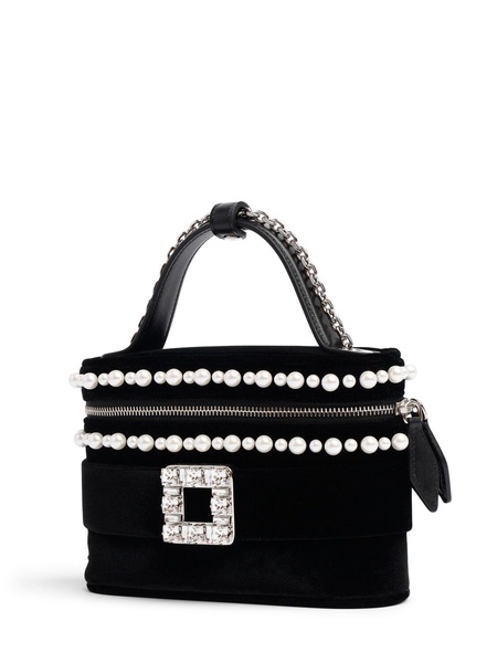 Micro Vanity embellished top handle bag