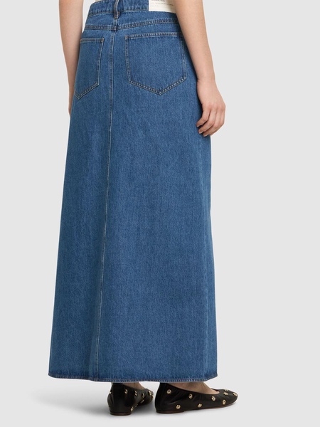 Miles cotton denim long skirt