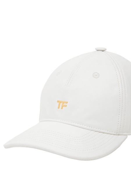 TF cotton canvas & leather baseball cap