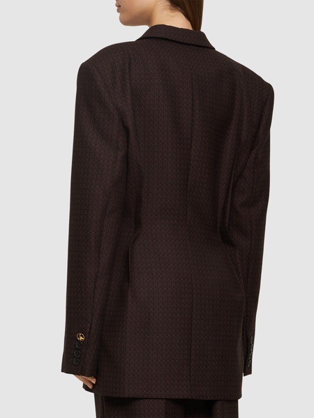 Single breast wool jacquard blazer