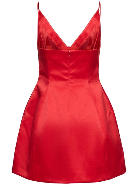 Satin bow mini dress