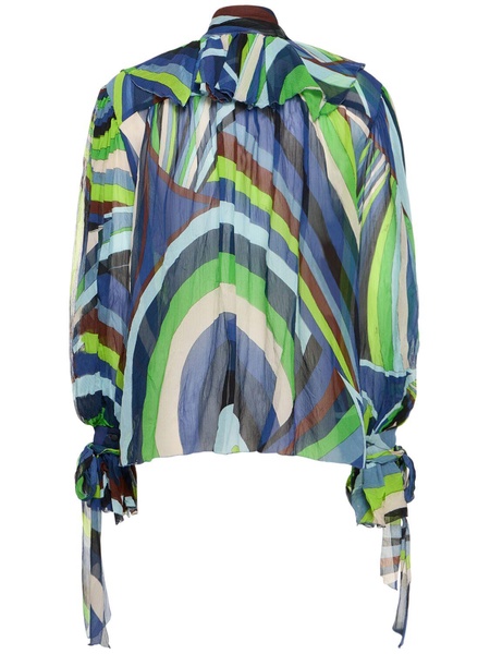 Iride printed silk chiffon shirt