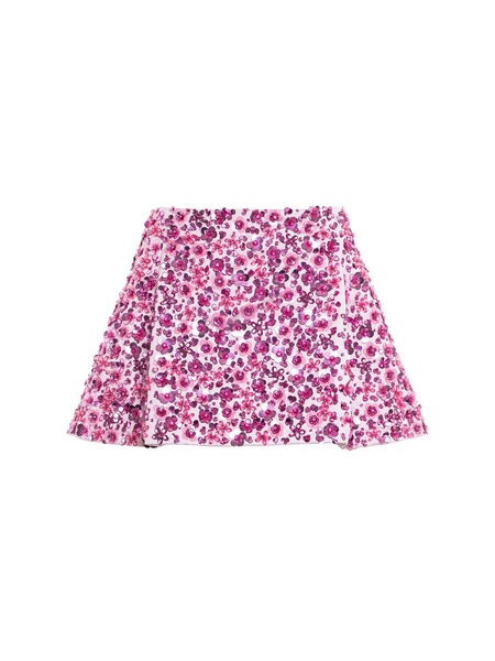 Embroidered duchesse mini skirt