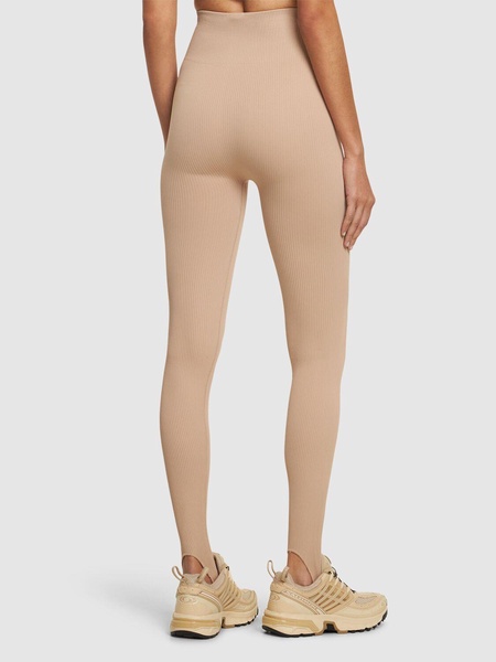 Ribbed jersey leggings w/ stirrups