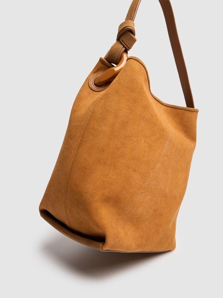 Corner Bucket suede tote bag