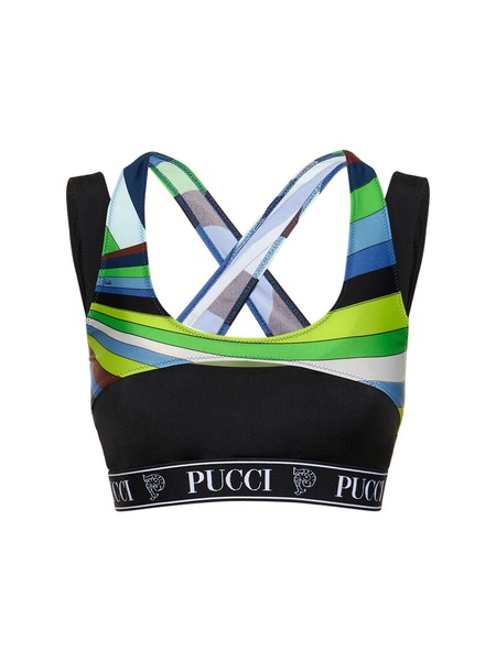 Iride printed Lycra crop top