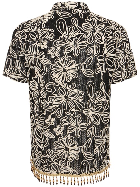 Flower jacquard tech shirt