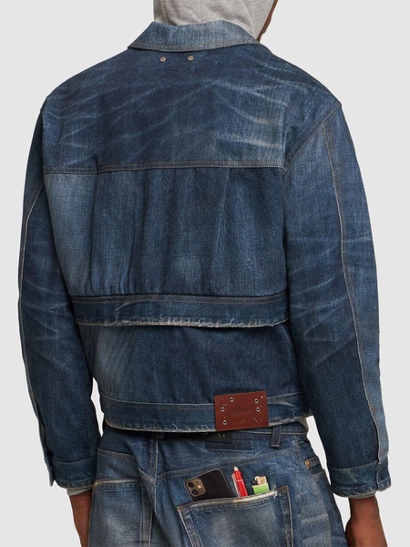 Trompe l'oeil double waist denim jacket