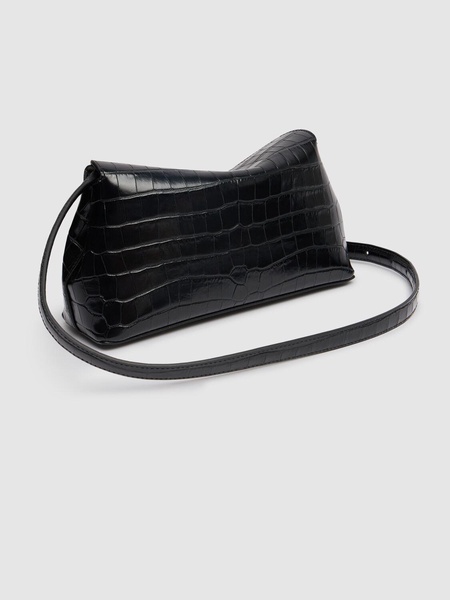 T-Lock croc embossed leather clutch