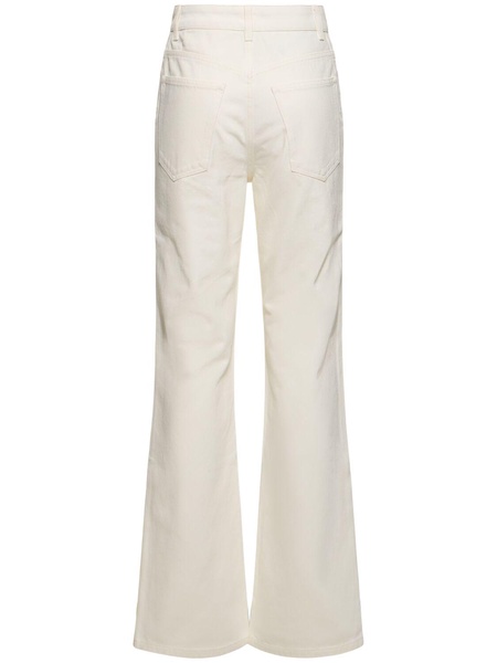 Embellished high rise straight jeans