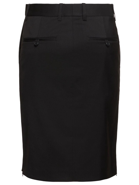 Tailored wool midi skirt