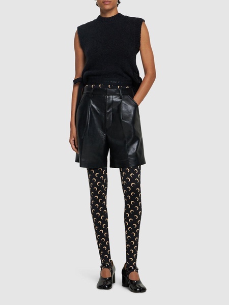 Moon print jersey stirrup leggings