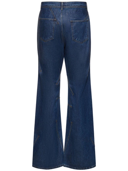 Tripot coated cotton flared jeans