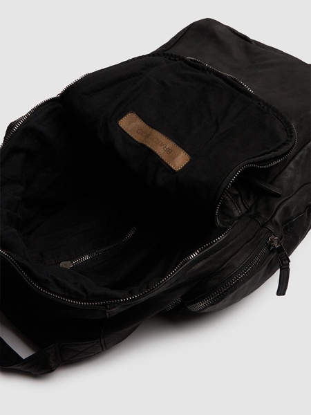 Brushed leather weekend backpack