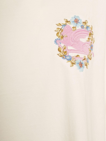 Cotton crewneck t-shirt w/embroidery