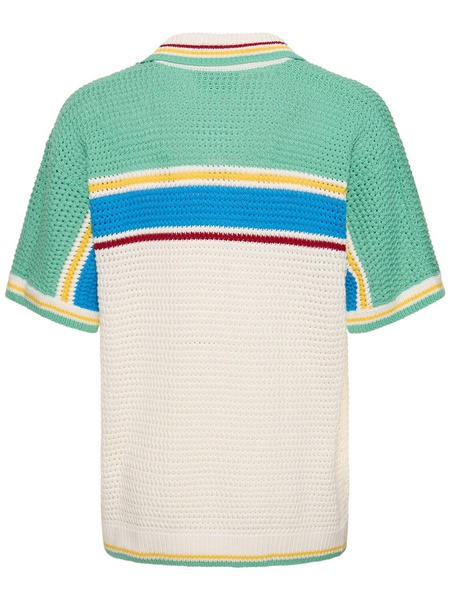 Crocheted cotton tennis shirt