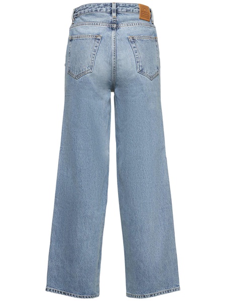 Organic cotton denim flared jeans