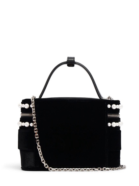 Micro Vanity embellished top handle bag