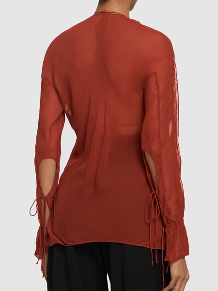 Floating sheer long sleeve shirt