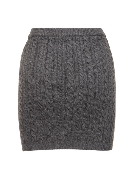 Wool knit mini skirt