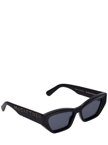 Cat-eye bio-acetate sunglasses w/ chain